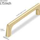 Lardmon 10 Pack Brushed Gold Modern Cabinet Pulls 3.75 Inch(96mm) Hole Center Timeless Drawer Pulls Vanity Pulls Classic Solid Kitchen Cabinet Handles Hardware for Dresser