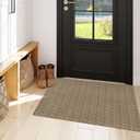 Collive 2x3 Washable Small Rugs for Entryway, Cotton Woven Front Door Mat Boho Bedroom Rug Farmhouse Throw mats, Black/Natural Non-Slip Kitchen Carpets for Bathroom Indoor Entrance