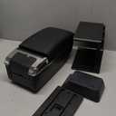 Car Armrest Box with Double Layer Storage, Black Leather and USB Charging Ports