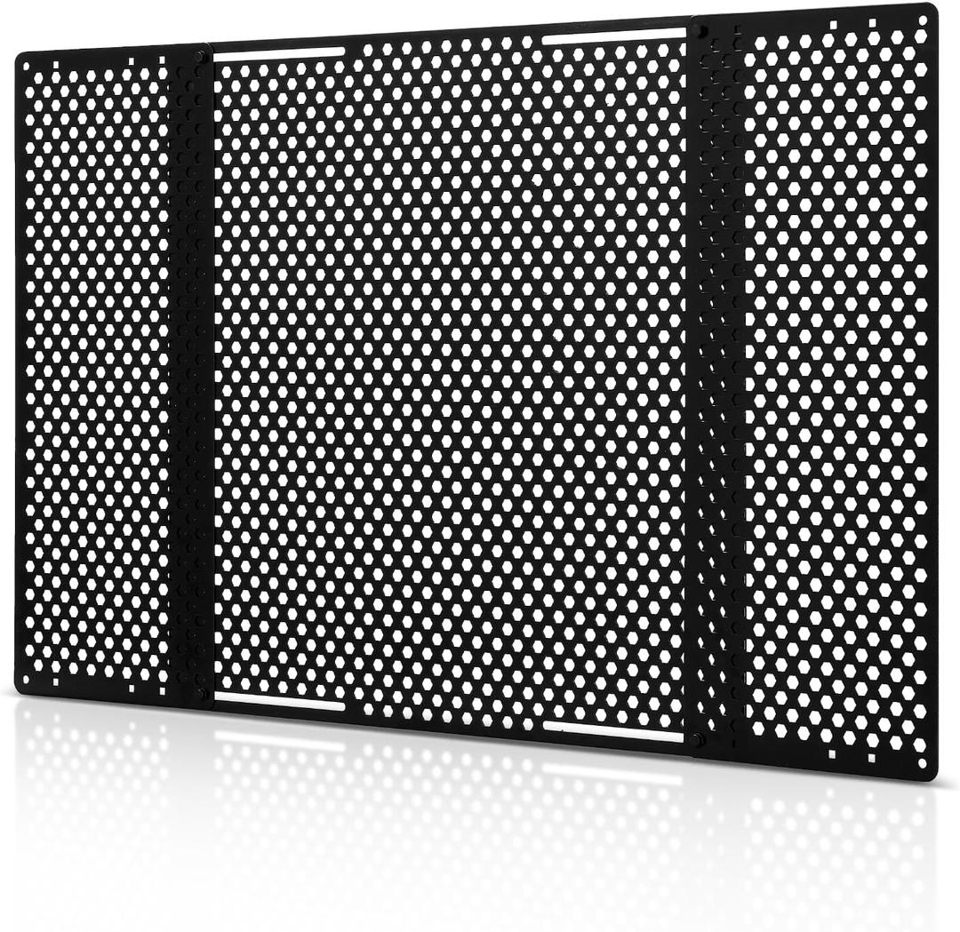 VEVOR RV Screen Door Protector, Adjusts from 22 to 31.5 inch, Adjustable Door Grille, Easy to Install, Reinforced Breathable Honeycomb Holes, Iron Camper RV Entry Protector for Pet Protection, Black