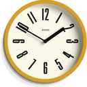 JONES CLOCKS Modern Matt Yellow Wall Clock - Small Round Clock - Retro Design - Office Kitchen Living Room Clock - 20cm (7.9in), Mustard Yellow