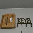 Key Holder for Wall - Cast Iron Decorative Farmhouse Rustic Wall Mount Key Organizer - 4 Key Hooks - Vintage Key Rack for Entryway with Screws and Anchors  6x8 - Gold with Black (Large)