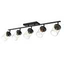 BONLICHT 5 Light Spotlight Track Lighting Modern Semi Flush Mount Ceiling Light Industrial Vintage Black Wall Sconce Vanity Light Fixtures Farmhouse Bathroom Wall Mount Lights with Clear Glass Shade