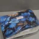 4 Pcs Blue Floral Butterfly Shower Curtain Set with Non-Slip Rugs, Modern Chic Toilet Lid Cover and Bath Mat, Elegant Bathroom Decor Set with Shower Curtain and Rugs(Hooks Not Included)