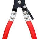 Hose Clamp Plier Repair Tool with Swivel Flat Band for Removal and Installation of Ring-Type or Flat-band Hose Clamps in Automotive Coolant Radiator Heater and Water Hose