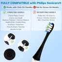 Replacement Toothbrush Heads for Philips Sonicare - 8 Pack Soft Gentle Bristles Compatible with Most Sonicare Click-On Electric Toothbrushes (Black)