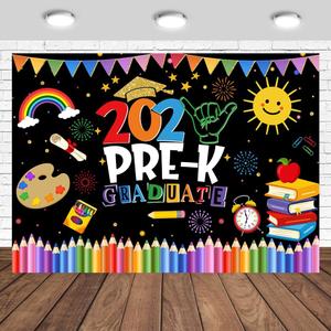 2026 Prek Graduate Backdrop 7x5ft Kindergarten Graduation Class of 2026 Congrats Grad Decorations Kids Child Graduation Photography Background Prek Graduate Party Banner Photo Studio Props