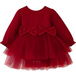 Newborn Baby Girl Romper Dress Ruffle Short Sleeve Solid Casual Tulle Dresses Baby Girl Clothes for Girls 18-24Months