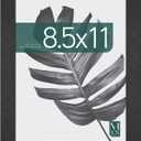 MCS Studio Gallery 8.5x11 Picture Frame Black Woodgrain Engineered Wood, Vertical & Horizontal Wall Hanging & Easel for Tapletop Display, Rectangle Photo Frame for Photos, Posters & Art Prints (1-Pack)