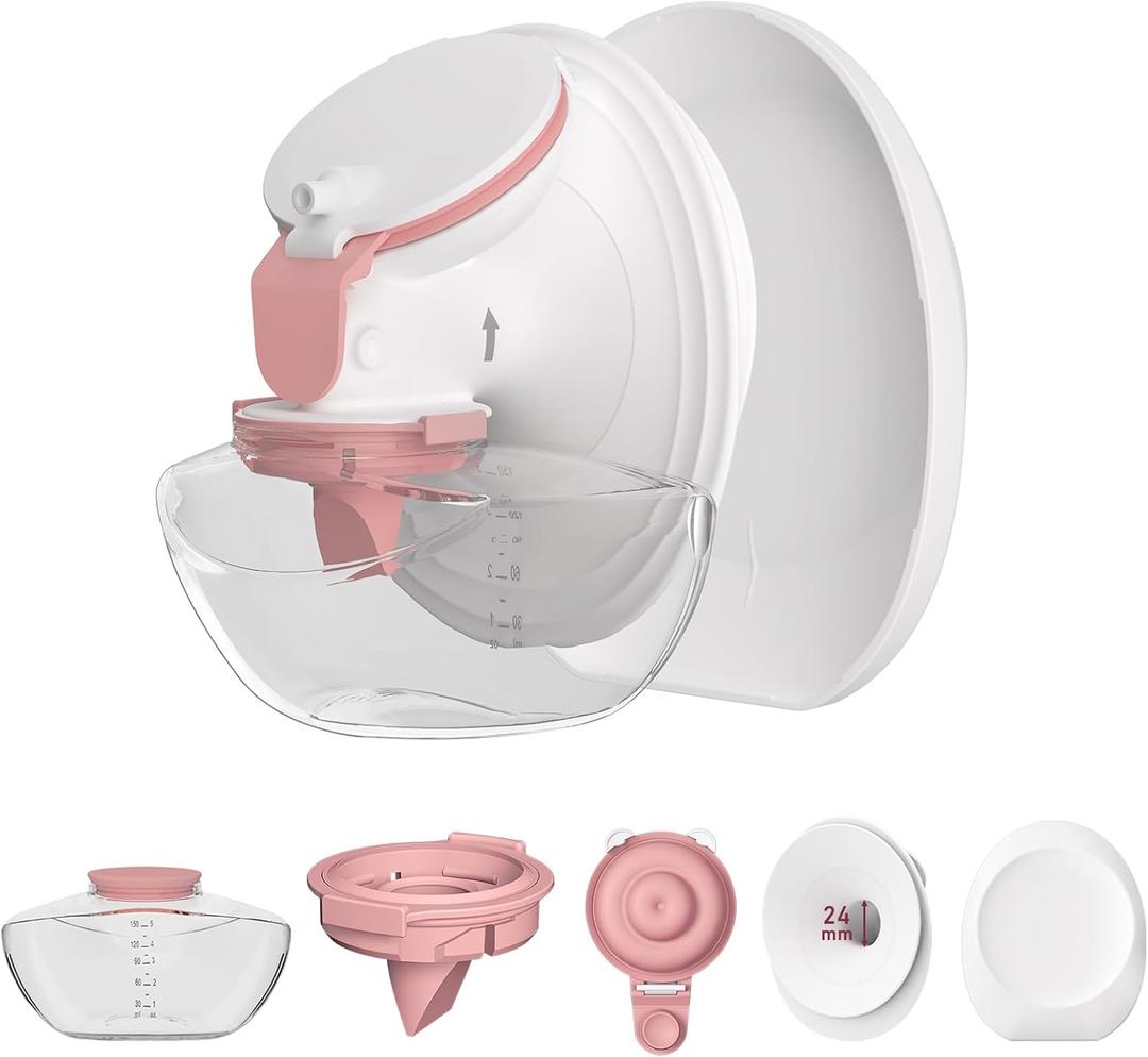 1 Pack M9 Full Set Breast Replacement Part for Momcozy Upgraded Mobile Flow | Upgraded M9, Including 24mm Flange, Red Valve, Diaphragm, Storage Bottle with Red Lip, Not Original Parts,1pc 24mm Overall