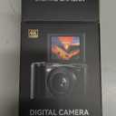 Digital Camera 4K for Photography and Video, 56MP Autofocus Vlogging Camera for YouTube, 3" 180 Flip Screen & 16X Digital Zoom, Compact Travel Cameras with 32GB SD Card for Beginners & Adults (Black)