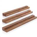 Vinyl Record Shelf - 3 Display Ledges Made of Solid Walnut -A Wall Mount for Your Favorite or Now-Playing Records -This Vinyl Record Holder Fits All Records (Walnut)