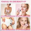 Electric Shaver for Women, Electric Razor with 7D Magnetic Shaver Heads, Wet Dry Waterproof Bald Head Trimmer Kit for Women & Men, Nose Ear Hair Trimmer, USB Rechargeable Clippers, Pink