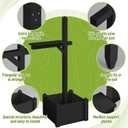 Colingmill 55 Inch/4.58 ft H Wooden Mailbox Post with Planter Box for Outside Decorative Post Flower Box(Not Included Mailbox)(Black)