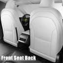 NLQR Full Seat Cover Set PU Leather Perforated Protector Cushion White Compatible with Tesla Model 3 2017 2018 2019 2020 2021 2022 2023