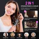 Go Brush Pro Cordless Hair Straightener Brush - Portable Rechargeable Ceramic Styling Brush with 4 Adjustable Heat Modes & LED Display, Perfect for Travel & Everyday Use (Cream White)