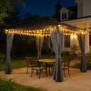 Gazebo Privacy Curtains 10' x 12' Replacement Panels – Waterproof & Windproof 4 Zippered Sidewalls for Patio Canopy, Outdoor Garden or Backyard Gazebo(Gray)