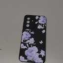 CASBST for Galaxy A36 5G Phone Case, Fashion Flower Pattern Design Girls Women Liquid Silicone Cover, Slim Shockproof and Scratch-Resistant Soft Case for Samsung A36- Black