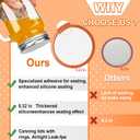 52 PCS Mason Jar Lids and Rings Wide Mouth, Reusable Large Canning Lids for Mason Jars, Food Grade Material Fit & Airtight, Lids for Mason Jars Complimentary whiteboard marker