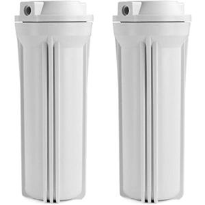 iSpring HW12X2 Water Filter Housings for Reverse Osmosis Systems, 10" Inch, 2-Pack, White (Not a Replacement Part for RCC7 Series Models Sold Before March 2020)