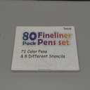 Tebik 80 Pack Planner Colored Pens, 72 Colors Drawing Pens with 8 Stencils, Fineliners for Journal Planner Note Calendar Writing Coloring, Drawing & Detailing School Office Art Supplies