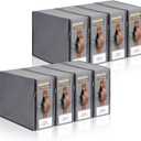 8pack Bed Sheet Organizer, Foldable Linen Closet Organizers and Storage with Sealed Design, Queen & King Size Sheet Storage with Window, Closet Organizer for Bedsheets/Blankets/Clothes, Grey