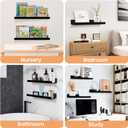 Upsimples Acrylic Shelves for Wall Decor, 15" Display Shelf Perfume Organizer for Bathroom, Bedroom, Living Room, Floating Bookshelves for Kids, Black, 4 Pack
