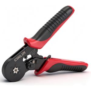 Ferrule Crimping Tool AWG 23-10, Hexagonal Ratchet Self-Adjusting Crimper for End-Sleeve Terminals