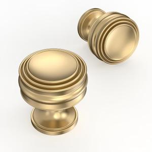 10 Pack Champagne Bronze Cabinet Knobs 1-1/10 Inch(28mm) Single Hole Cabinet Pulls Round Kitchen Cabinet Knobs Drawer Knobs
