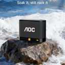AOC Portable Bluetooth Speaker, Shower Speaker, BT 5.4 with Wireless Stereo Pairing, BassUp, IP65 Waterproof, Dustproof, 30-Hour Playtime, Compact Small for Home, Outdoors, Travel, Black