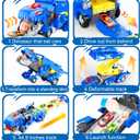 Dinosaur Toys for Kids 3-5, Dinosaur Truck with 12 Cars Toys, Car Track Set, Birthday Gifts Toys for 3 4 5+ Year Old Boys Girls, Transport Carrier Truck for Toddlers, Chritsmas Gifts