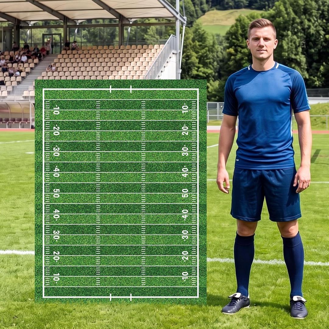 Capoda 3.9 ft Large Football Field Party Signs Decoration Sports Cardboard Cutout Stand up Backdrop for Football Birthday Decor Balls Photo Viewing Events Game Day Celebrations Supplies, 3.94 ft