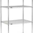 Nexel Adjustable Wire Shelving Unit, 4 Tier, Commercial Dry Storage Rack, 21" x 30" x 63", Chrome