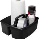 Storex 2-Compartment Large Caddy  Multipurpose Classroom Organizer with Handle, Black, 1-Pack (00973A06C)