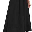 DB MOON Womens Midi Length Skirt 2025 Business Casual Flowy A Line Skirts with Pockets Teacher Outfits Size M