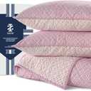 Izod 100% Cotton Percale Pre-Washed Quilt Set, Ultra-Soft & Reversible Bedding, Full/Queen Sheet Set, Wrinkle-Resistant 3-Pc Cotton Bedspread w/Matching Shams, All-Season Comfort - Pink Mosaic | Pre-Washed, Ultra-Soft, Reversible Bedding, Sheet Set, Wrinkle-Resistant, Bedspread with Matching Shams, All-Season Comfort