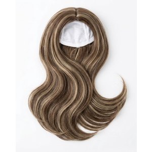 Light Brown Wigs with Highlights for Women Synthetic 16 inch Medium Length Wigs with Bangs Natural Long Wavy Fringe wig Heat Resistant Hair for Daily Party Use (16 inch)