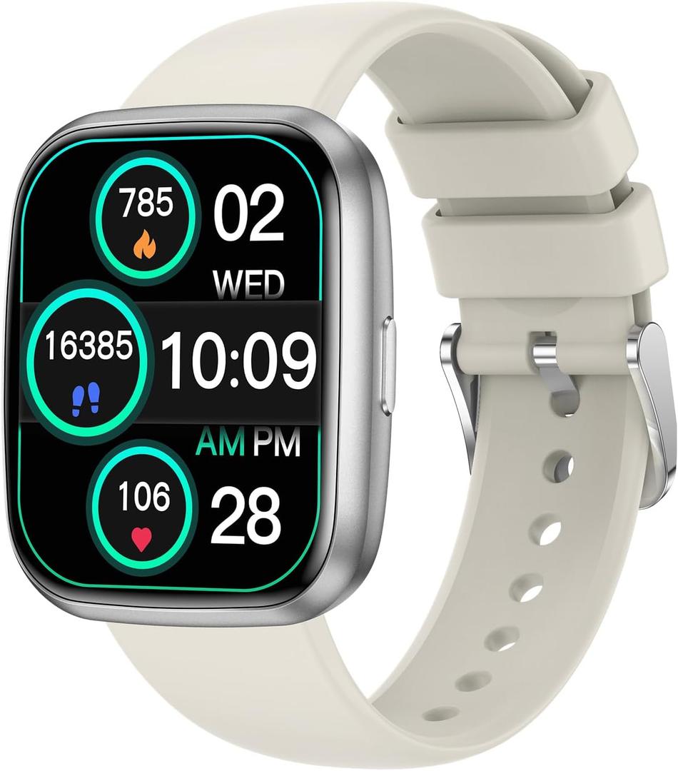 Smart Watches for Women, 1.75" Bluetooth Call, AI Voice Smartwatch, 24/7 Heart Rate Monitor, Blood Pressure/SpO2/Sleep Tracker, IP68 Waterproof, 100+ Sports Fitness Tracker for Android iOS Grey