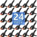 24 Pack 3.5 inch Plastic Spring Clamps, Black Heavy Duty Clips, Backdrop Clips, Plastic Clamps for Crafts, Backdrop Stand, Woodworking, Photography