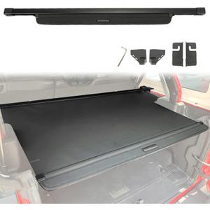 Retractable Cargo Cover for Jeep Wrangler JL Unlimited JLU 4-Door Hard Top (2018-2023) - Black Trunk Privacy Shade, Rear Storage Security Cover, NOT Compatible with Soft Top & 4XE Models