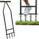 Aerator Lawn Tool,Core Aerator Lawn Tool with 4 Tines for Gardening,Easy Assembled Manual Grass Aerator with Steel Material for Yard Care Health Soil,Suitable for Soft Soil- Black