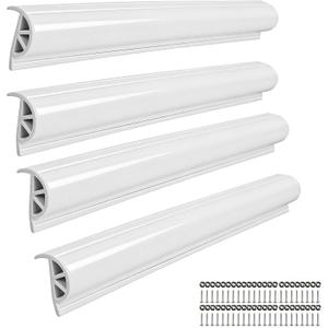 12/16/24FT Marine Dock Bumpers,P-Type PVC Dock Bumper Fenders for Horizontal Decks or Piers Protection,Hardware Inclded(White/Black/Grey)
