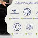 Kitchenville Glass Cutting Board 20”x16”: Tempered Glass Kitchen Counter Protector - Durable- Scratch-Resistant, Heat-Proof - Design 1 - Black Marble Effect