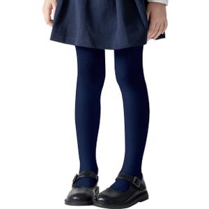 Girls Tights Toddler Seamless Plain/Cable Knit Leggings Stockings 2/3 Pack Cotton Pantyhose Pants for 2-8 Years (Blue)