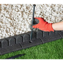 EZ Border Lawnmover Friendly Garden Border 4-ft Rubber Landscape Grass Lawn Mower Edging Section 120cm, Grey, Pack of 1