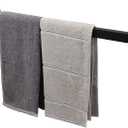 TocTen Bath Towel Rack - Square Base Thicken SUS304 Stainless Steel Towel Bar for Bathroom, Bathroom Accessories Towel Rod Heavy Duty Wall Mounted Towel Holder. (Black, 24)