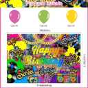 59 Pcs Hip Hop Birthday Party Supplies, Back to The 80s Themed Party Decoration Retro 90s Backdrop Balloons Cake Cupcake Topper for Rock Hippie Themed Party Decor