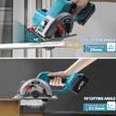 6 Inch Cordless Mini Circular Saw for Makita 18V Battery(Not Inclued), 12000RPM 2"(90) Cutting Depth, Brushless Compact Tile Saw for Wood, Tile, Metal, Plastic, for 5-1/2, 5-3/8 Inch Blade