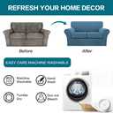 Turquoize 3 Piece Sofa Covers for 2 Cushion Couch Sofa Slipcover Soft Couch Cover for Dogs-Washable Sofa Furniture Covers with 2 Individual Cushion Covers, Thick Fabric (2 Cushion Sofa, Dusty Blue)