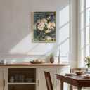 Framed Christian Wall Art, Vintage Rose Floral Canvas Picture, Rest in the Lord Scripture Psalm 37 Religious Decor for Bedroom Living Room Prayer Room, 12x16 Inch